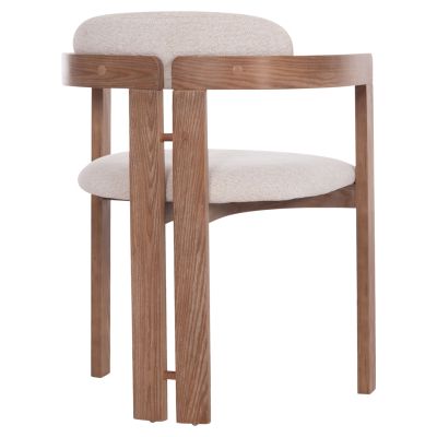 DINING CHAIR KALL HM18247.01 BEIGE FABRIC--MATTE WHITEWASH PLYWOOD 56x45x73Hcm.