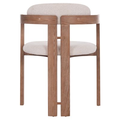 DINING CHAIR KALL HM18247.01 BEIGE FABRIC--MATTE WHITEWASH PLYWOOD 56x45x73Hcm.
