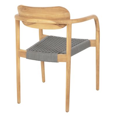 КРЕСЛО OSLO HM9636.08 ТИКОВО ДЪРВО В ЕСТЕСТВЕНО И СИВО ВЪЖЕ 55x54x80Hcm.