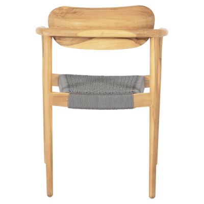 КРЕСЛО OSLO HM9636.08 ТИКОВО ДЪРВО В ЕСТЕСТВЕНО И СИВО ВЪЖЕ 55x54x80Hcm.