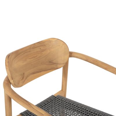 КРЕСЛО OSLO HM9636.08 ТИКОВО ДЪРВО В ЕСТЕСТВЕНО И СИВО ВЪЖЕ 55x54x80Hcm.