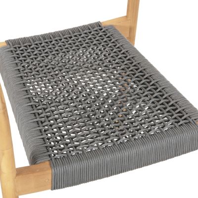 КРЕСЛО OSLO HM9636.08 ТИКОВО ДЪРВО В ЕСТЕСТВЕНО И СИВО ВЪЖЕ 55x54x80Hcm.