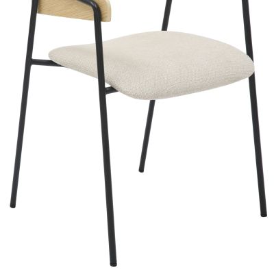 DINING CHAIR KORIN HM9975.01 METAL-BEIGE FABRIC-PLYWOOD 54x51x72,5Hcm.
