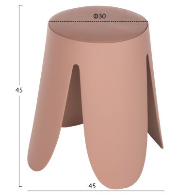 ТАБУРЕТКА DENTY HM9619.05 ПОЛИПРОПИЛЕН В ПРАШНО РОЗОВО-PU СЕДАЛКА В ЧЕРНО Φ30x45Hcm.