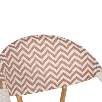 КРЕСЛО АЛУМИНИЕВО HM5861.03 ВИД НА БАМБУК КАФЯВО-БЯЛО56.5x56.5x82 см.