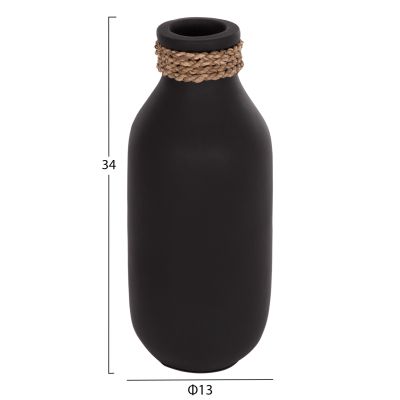 TABLE DECORATIVE VASE CAMMER HM4687.01M TERRACOTA IN BLACK--Φ13x34Hcm.