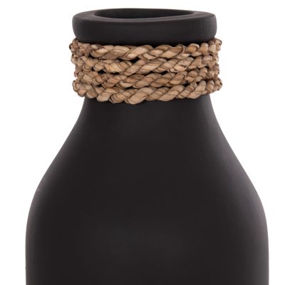 TABLE DECORATIVE VASE CAMMER HM4687.01M TERRACOTA IN BLACK--Φ13x34Hcm.
