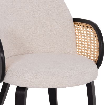 DINING CHAIR BECKER HM18246.02 PLYWOOD IN BLACK--ECRU FABRIC 54x62x79Hcm.