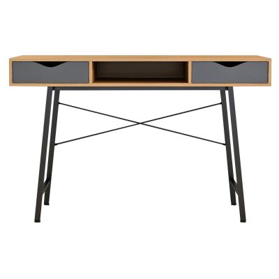 HM2128.03 Бюро, орех-сиво-черно, 120x48x76,5