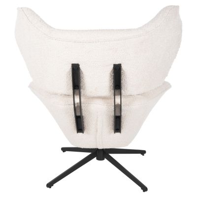 КРЕСЛО ВЪРТЯЩО СЕ BRYLL HM9597.06 ЕКРЮ БУКЛЕ-ЧЕРНА МЕТАЛНА ОСНОВА 86x90x97Hсм.