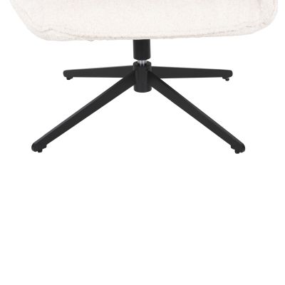 КРЕСЛО ВЪРТЯЩО СЕ BRYLL HM9597.06 ЕКРЮ БУКЛЕ-ЧЕРНА МЕТАЛНА ОСНОВА 86x90x97Hсм.