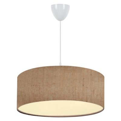 PENDANT CEILING LAMP HM7620.01 SANDY BEIGE TEXTILE DRUM SHADE
