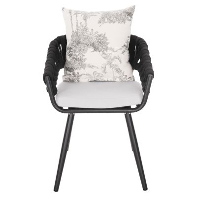 ARMCHAIR ALUMINUM CAMDEN HM6141.01 BACK CUSHION IN ECRU WITH PRINT DESIGN-ANTHRACITE 56x60x72-87Hcm.