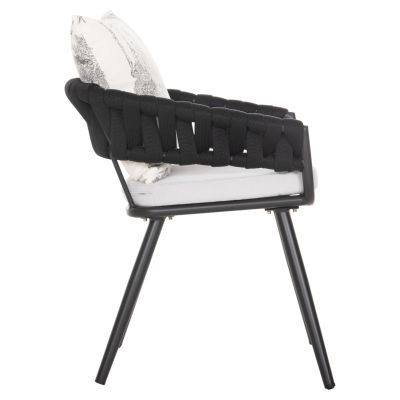 ARMCHAIR ALUMINUM CAMDEN HM6141.01 BACK CUSHION IN ECRU WITH PRINT DESIGN-ANTHRACITE 56x60x72-87Hcm.