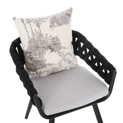ARMCHAIR ALUMINUM CAMDEN HM6141.01 BACK CUSHION IN ECRU WITH PRINT DESIGN-ANTHRACITE 56x60x72-87Hcm.