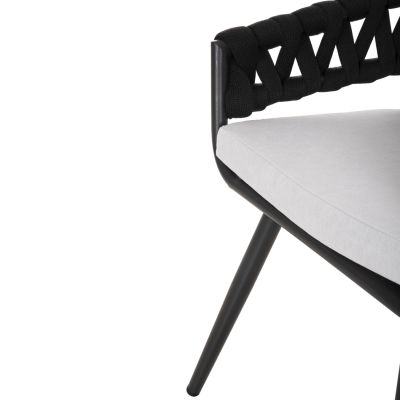 ARMCHAIR ALUMINUM CAMDEN HM6141.01 BACK CUSHION IN ECRU WITH PRINT DESIGN-ANTHRACITE 56x60x72-87Hcm.