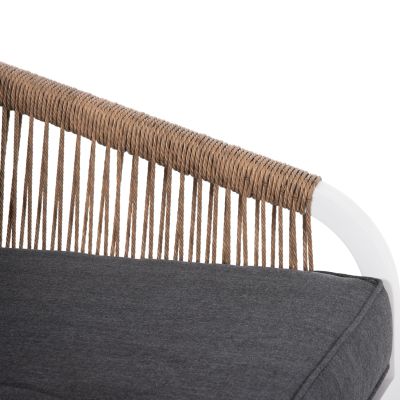 ВЪНШЕН КОМПЛЕКТ 4БР MAERLY HM6056.01 БЯЛ АЛУМИНИЕВ-ПЕ УСУКАНО ВЪЖЕ-АНТРАЦИТНИ ВЪЗГЛАВНИЦИ