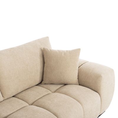 ЪГЛОВ ДИВАН (ЛЯВ) COVEN HM3266.01L ДАМАС ЕКРЮ 298x102-208x85Hcm.