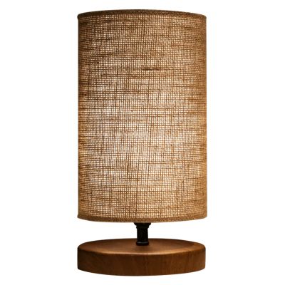 TABLE LAMP HM7596.01 BROWN BASE, SAND COLORED WICKER CAP