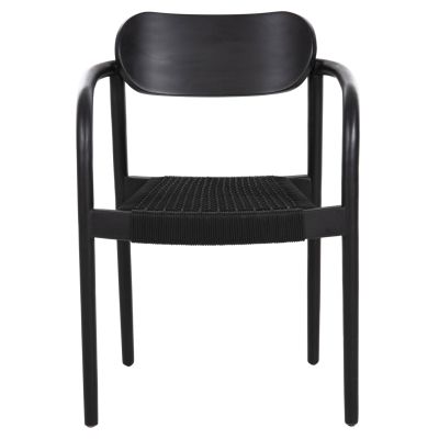 КРЕСЛО OSLO HM9636.12 ТИКОВО ДЪРВО И ВЪЖЕ В ЧЕРНО 55x54x80Hcm.