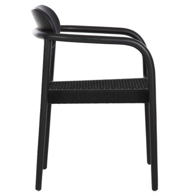 КРЕСЛО OSLO HM9636.12 ТИКОВО ДЪРВО И ВЪЖЕ В ЧЕРНО 55x54x80Hcm.