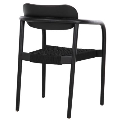 КРЕСЛО OSLO HM9636.12 ТИКОВО ДЪРВО И ВЪЖЕ В ЧЕРНО 55x54x80Hcm.