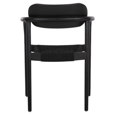 КРЕСЛО OSLO HM9636.12 ТИКОВО ДЪРВО И ВЪЖЕ В ЧЕРНО 55x54x80Hcm.