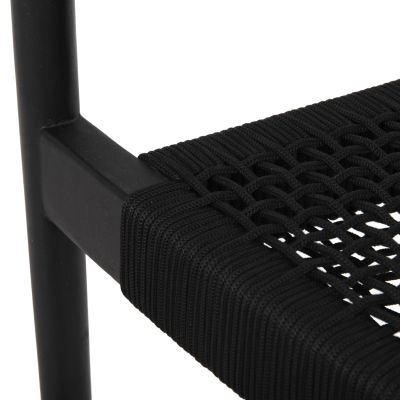 КРЕСЛО OSLO HM9636.12 ТИКОВО ДЪРВО И ВЪЖЕ В ЧЕРНО 55x54x80Hcm.