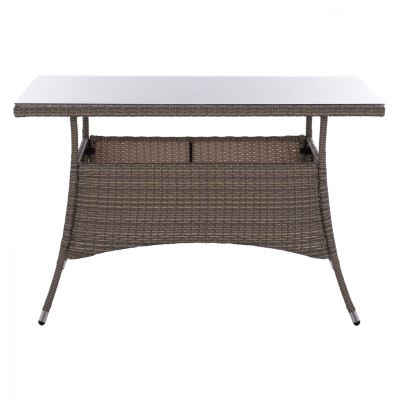 ΤΡΑΠΕΖΙ ΜΕΤΑΛΛΙΚΟ ВОЕНЕН РАТАНОВ ΓΚΡΙ HM5141.31 120x70x75Υ ек.