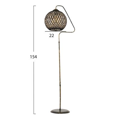 FLOOR LAMP HM7664.02, BLACK ROPE, Φ22x154