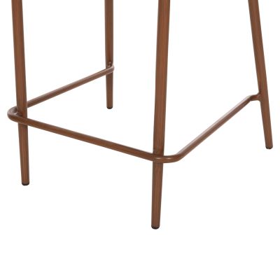 БАР СТОЛ СРЕДНА ВИСОЧИН EULO HM6087.01 АЛУМИНИЙ В ОРЕХ-СИНТЕТИЧЕН РАТАН В СИВО 60x60x99Hcm.