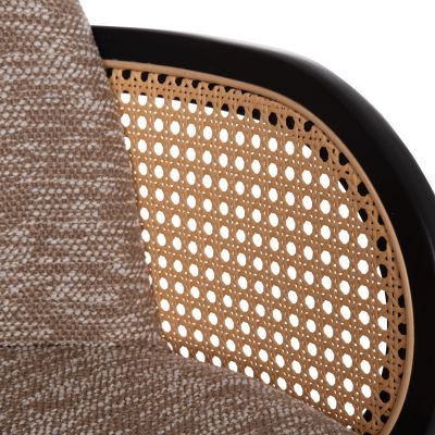 DINING CHAIR BECKER HM18246.03 PLYWOOD IN BLACK--FABRIC IN BROWN 54x62x79Hcm.