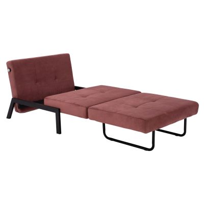 HM3078.12 ARMCHAIR/BED CONSTANCE, DUSTY PINK VELVET 95x92x66Y cm.