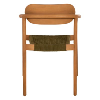 КРЕСЛО OSLO HM9636.05 ТИКОВО ДЪРВО В ЕСТЕСТВЕНО И ЗЕЛЕНО ВЪЖЕ 55x54x80Hcm.