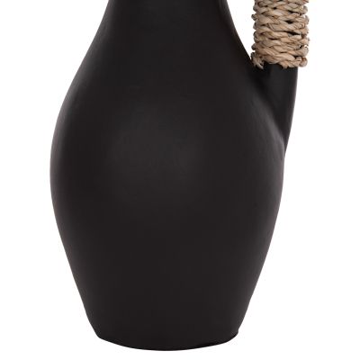 TABLE DECORATIVE VASE CAMMER HM4687.01L TERRACOTA IN BLACK--Φ18x39Hcm.