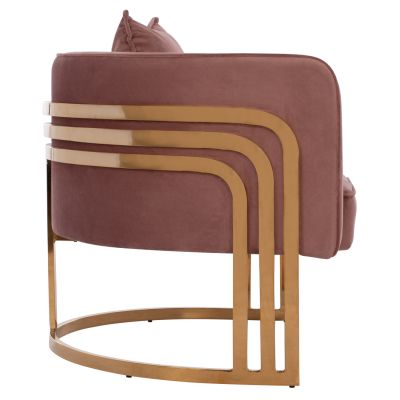 TIANA ARMCHAIR WITH GOLD METAL FRAME AND LOW BACK HM8738.02