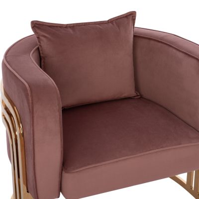 TIANA ARMCHAIR WITH GOLD METAL FRAME AND LOW BACK HM8738.02