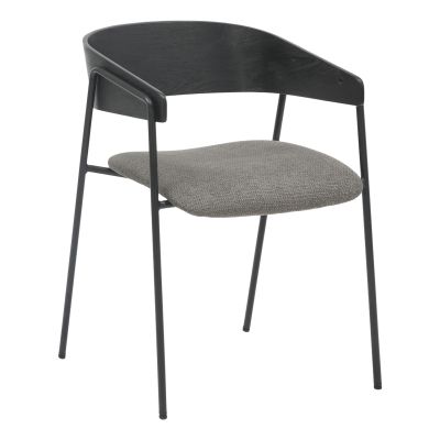 DINING CHAIR KORIN HM9975.02 METAL & PLYWOOD IN BLACK-GREY FABRIC 54x51x72,5Hcm.