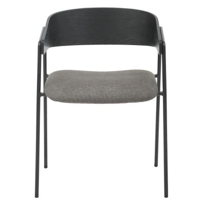 DINING CHAIR KORIN HM9975.02 METAL & PLYWOOD IN BLACK-GREY FABRIC 54x51x72,5Hcm.