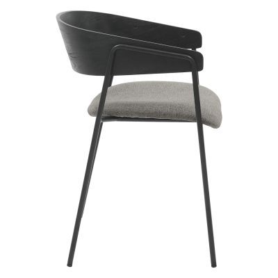 DINING CHAIR KORIN HM9975.02 METAL & PLYWOOD IN BLACK-GREY FABRIC 54x51x72,5Hcm.
