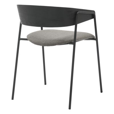 DINING CHAIR KORIN HM9975.02 METAL & PLYWOOD IN BLACK-GREY FABRIC 54x51x72,5Hcm.