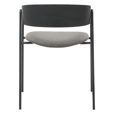 DINING CHAIR KORIN HM9975.02 METAL & PLYWOOD IN BLACK-GREY FABRIC 54x51x72,5Hcm.
