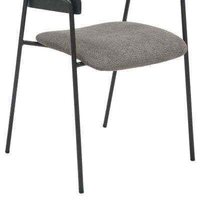 DINING CHAIR KORIN HM9975.02 METAL & PLYWOOD IN BLACK-GREY FABRIC 54x51x72,5Hcm.