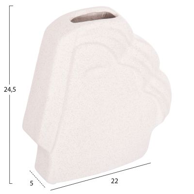 CERAMIC TABLE DECOR HUMANS HM4585 OFF WHITE WITH CRYSTALLISATION 22x5x24.5Hcm.