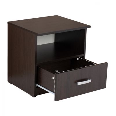 NIGHT STAND WITH DRAWER WENGE HM2431.02 45X40X48 cm.