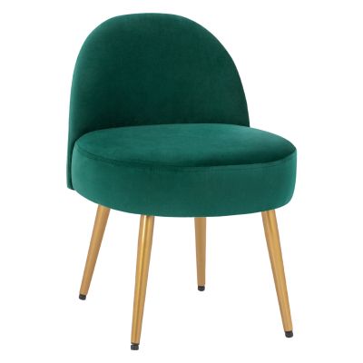 Stool with back Yasmine from cypress green velvet & gold legs HM8395.13 47x43x65cm
