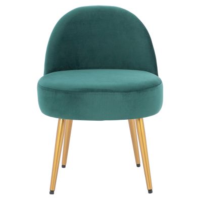 Stool with back Yasmine from cypress green velvet & gold legs HM8395.13 47x43x65cm