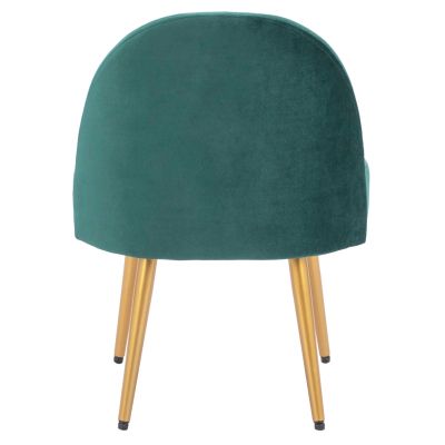 Stool with back Yasmine from cypress green velvet & gold legs HM8395.13 47x43x65cm