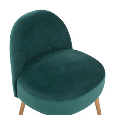 Stool with back Yasmine from cypress green velvet & gold legs HM8395.13 47x43x65cm