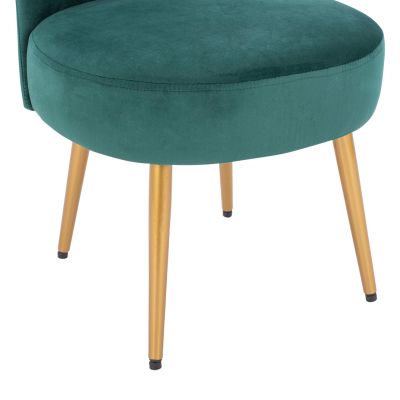 Stool with back Yasmine from cypress green velvet & gold legs HM8395.13 47x43x65cm